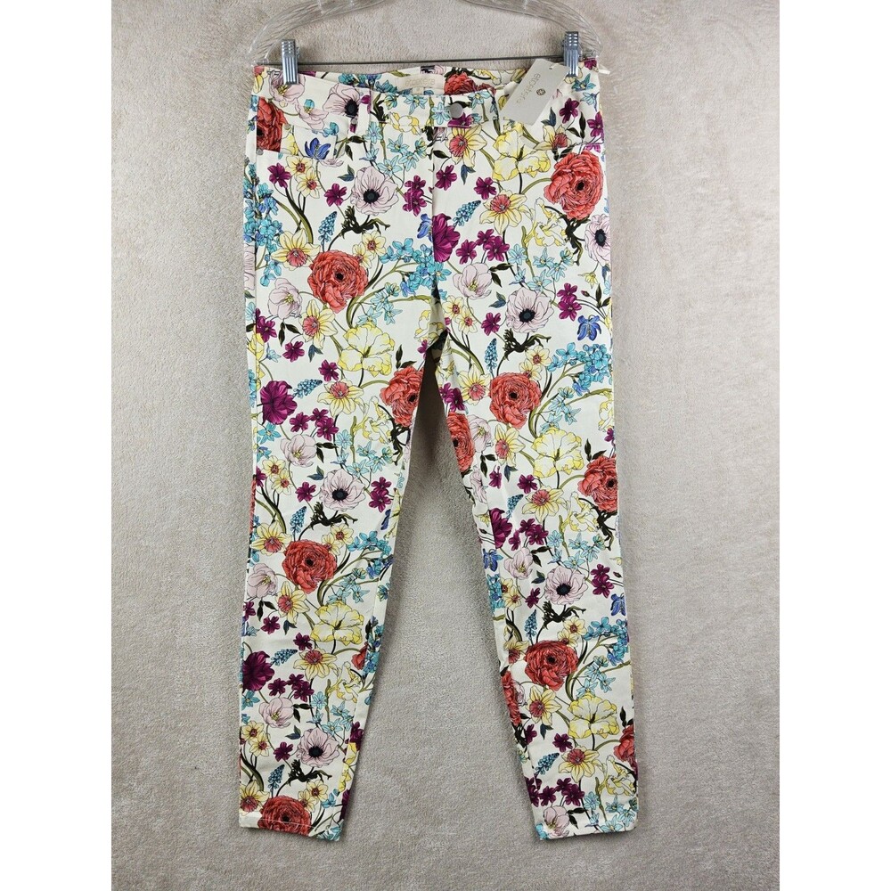 Etcetera Women's Michaela Floral Flat Front Chino Pants Size 8